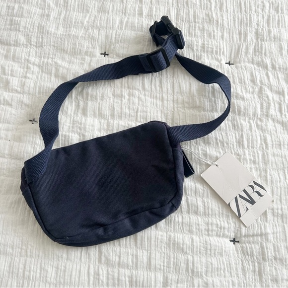 NEW Zara Blue Canvas Fabric Belt Bag/Fanny Pack - Picture 3 of 4
